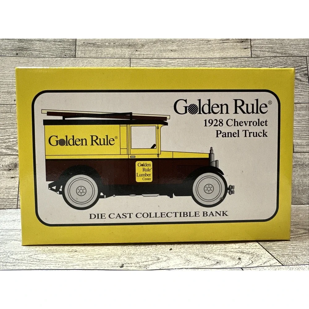 GOLDEN RULE 1928‎ Chevrolet Panel Truck Die Cast Coin Bank #19019 (1999)